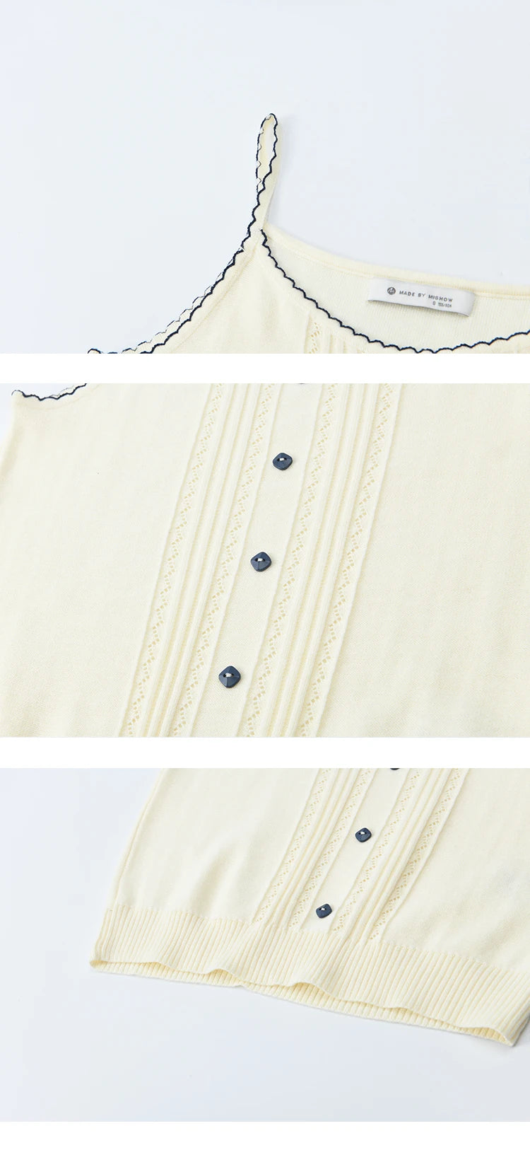 Mishow Apricot Knit Cardigan & Camisole Wool Set MXE43T0726