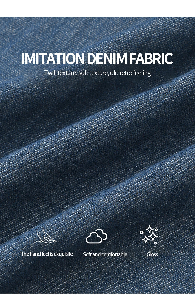 MISHOW Blue Shirt Hollowed Out Patchwork Embroidery Imitation Denim MXE46C2410