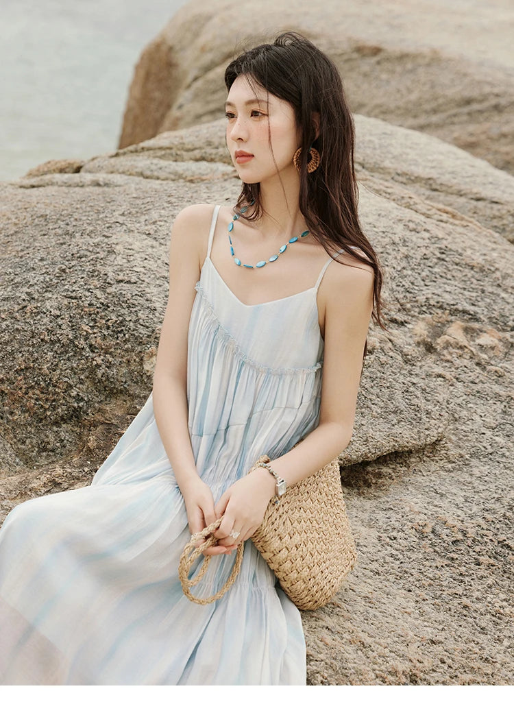 Mishow Tie Dye Sleeveless Seaside Camisole Dress MXE12L2118
