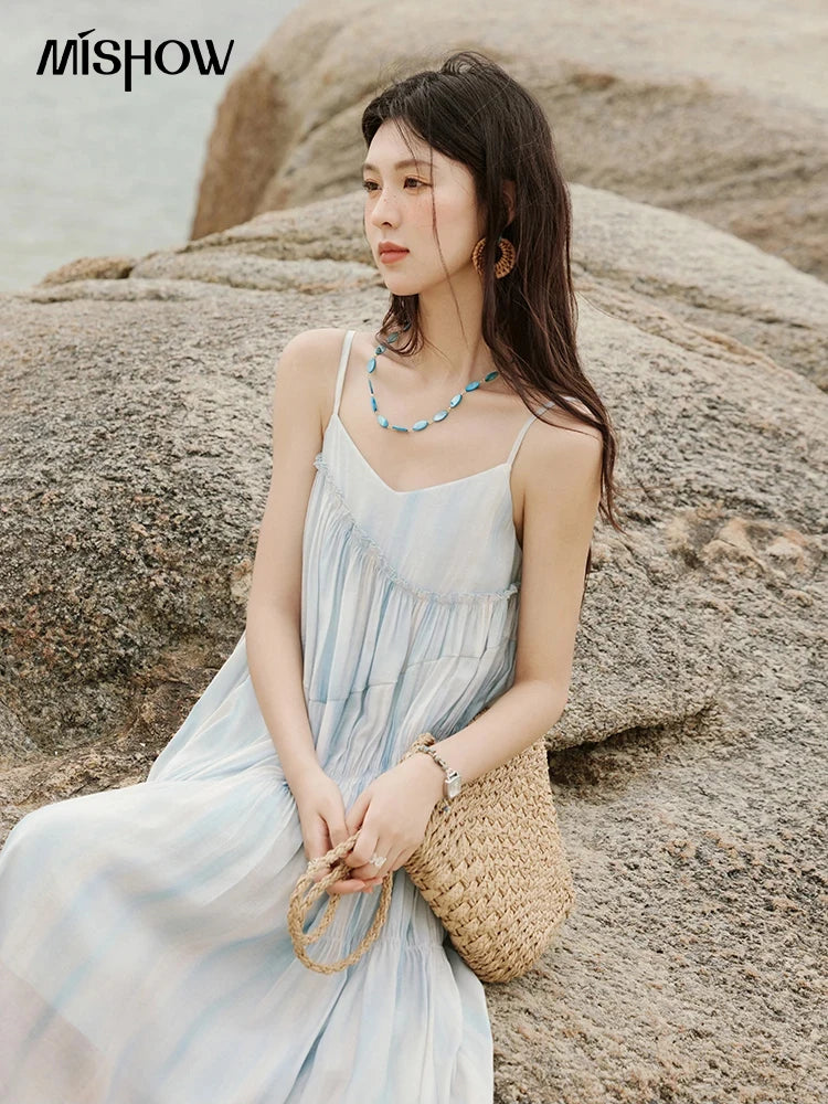 Mishow Tie Dye Sleeveless Seaside Camisole Dress MXE12L2118