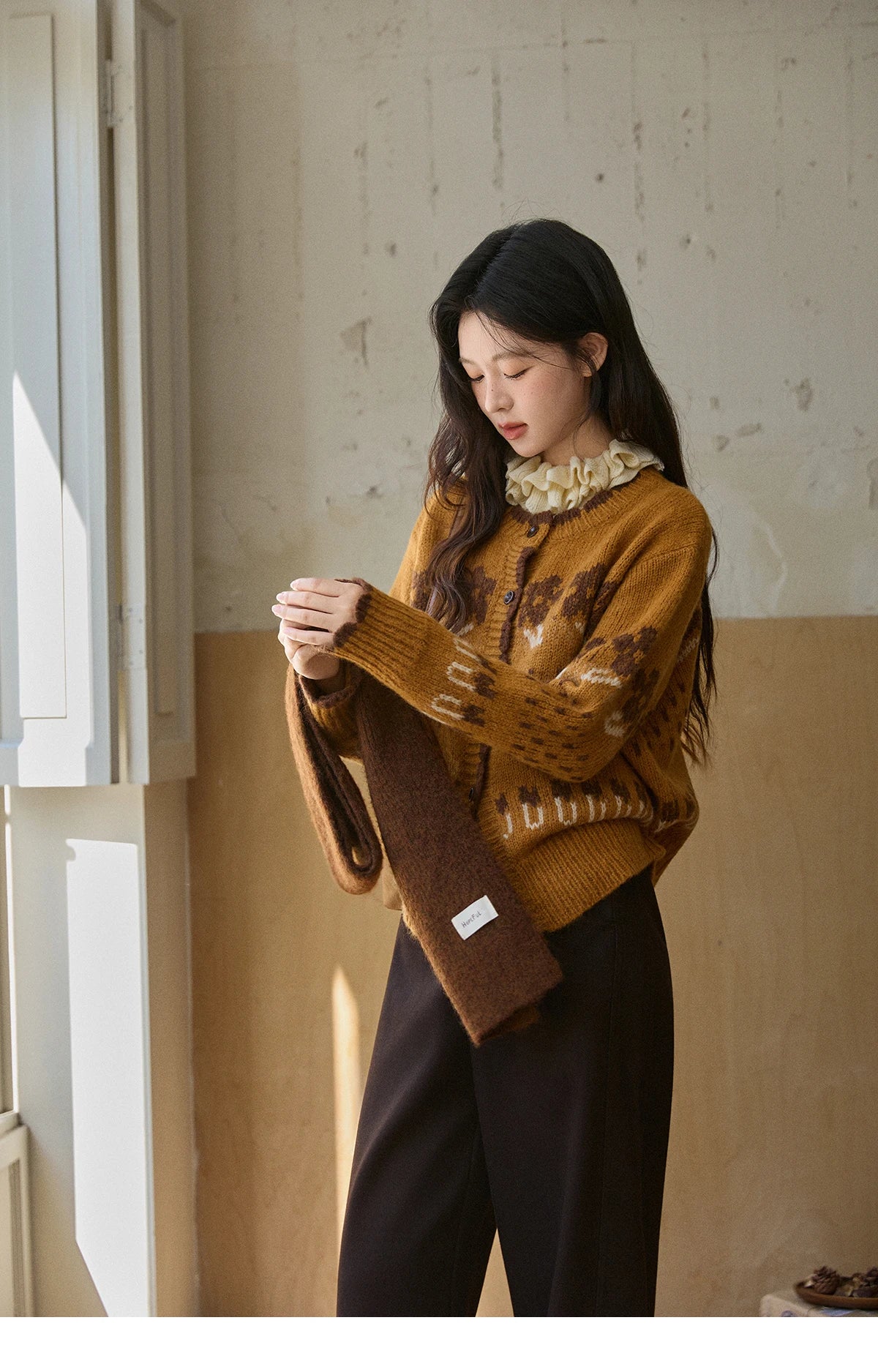 Mishow Turtleneck Fuzzy Cardigan Coat MXE87Z2699