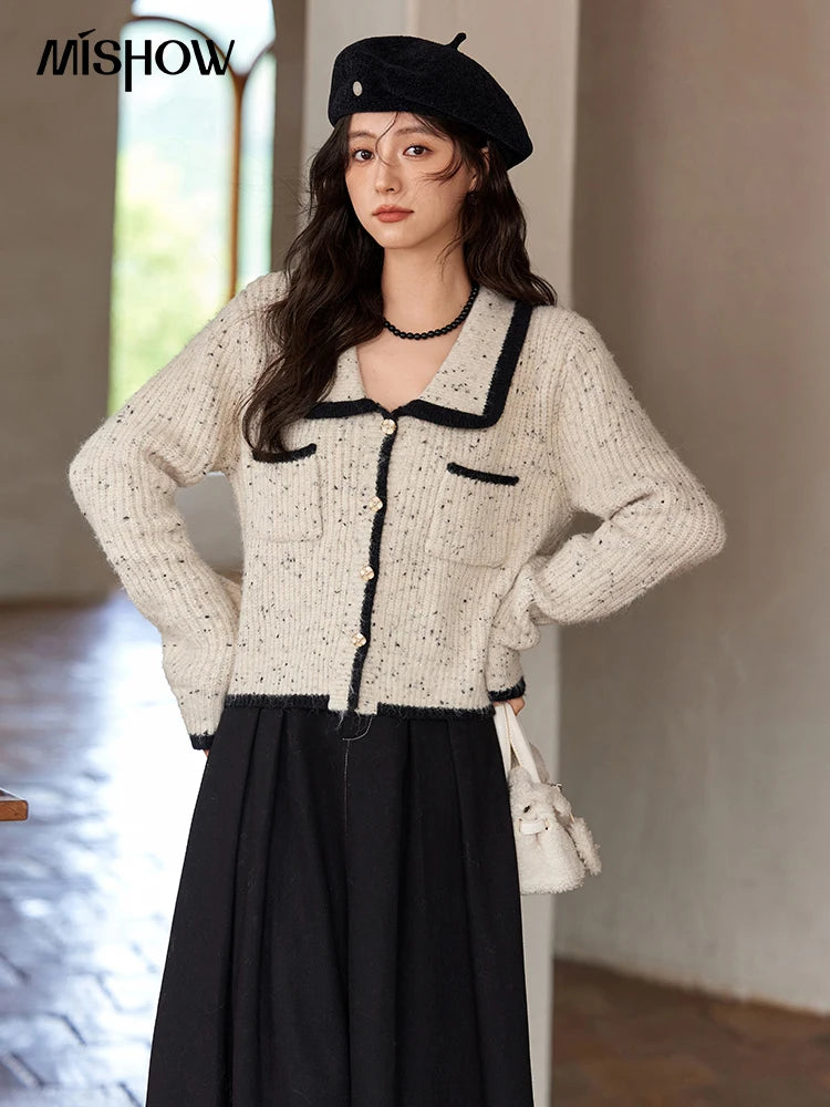 Mishow Color Clash Pocket Cardigan MXD55Z1054dy MXD55Z1054