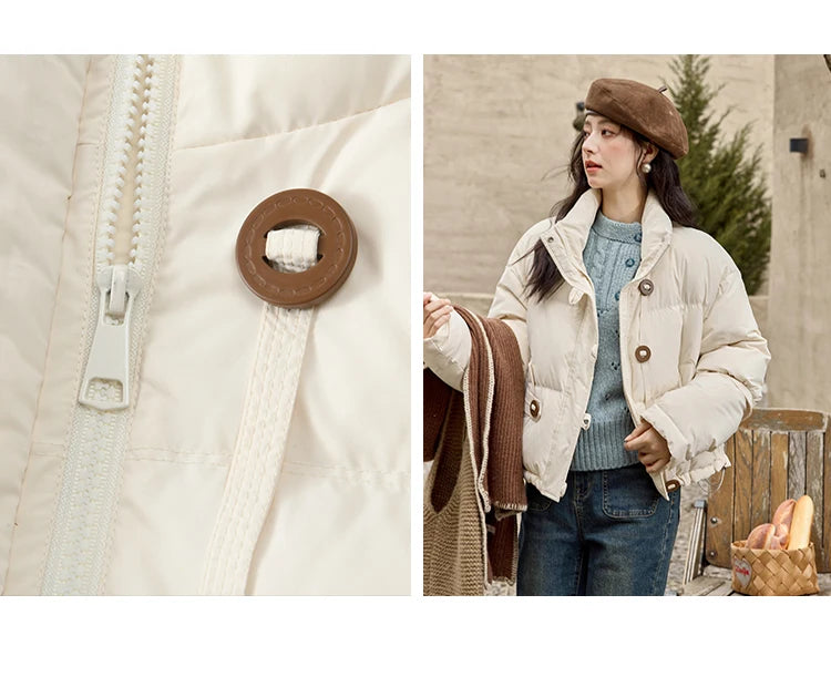 Mishow Minimalist Zipper Short Down Jacket MXD42Y0047