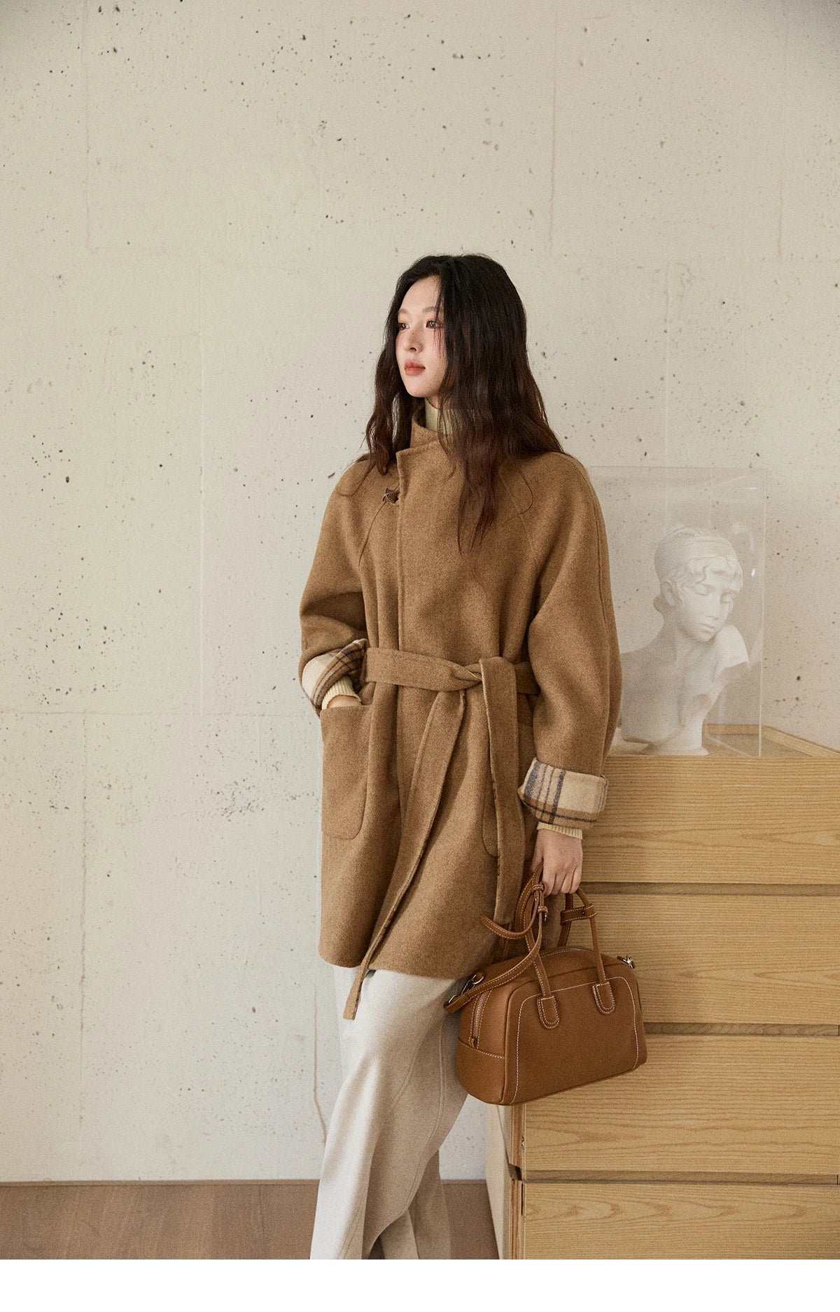 Mishow Plaid Double-Faced Wool Coat MXE89W0898