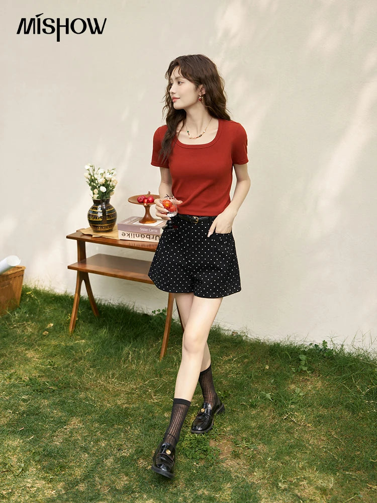 Mishow Square Neck Solid Tee MXC12T0641