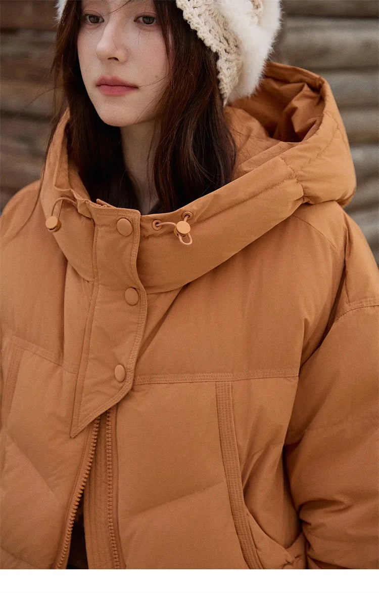 Mishow Hooded 90% White Duck Down Short Coat MXE51Y0080