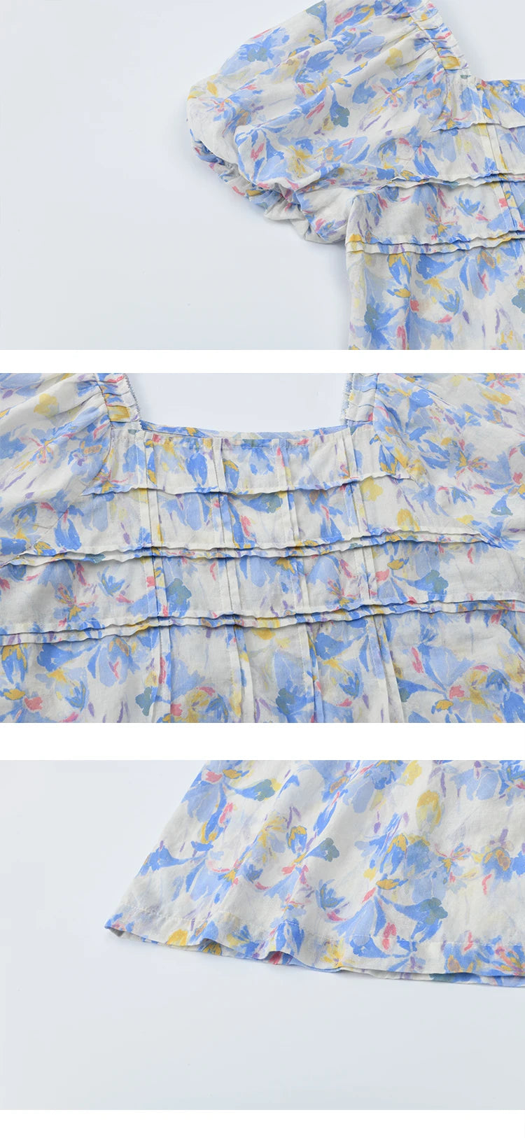 MISHOW Square Neck Puff Sleeve Blouse Print Top MXE39X1937