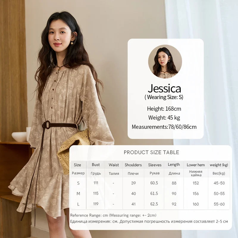 Mishow Cashew Flower Irregular Hem Mid-Length Dress MXE48L2513