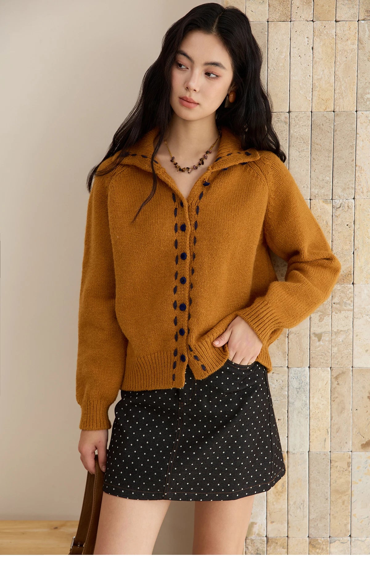 Mishow Retro Turtleneck Single-Breasted Cardigan MXE48Z2617