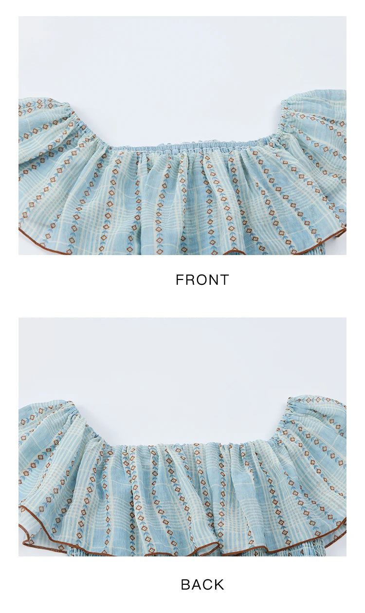 Mishow French Slash Neck Striped Chiffon Dress MXE39L2380