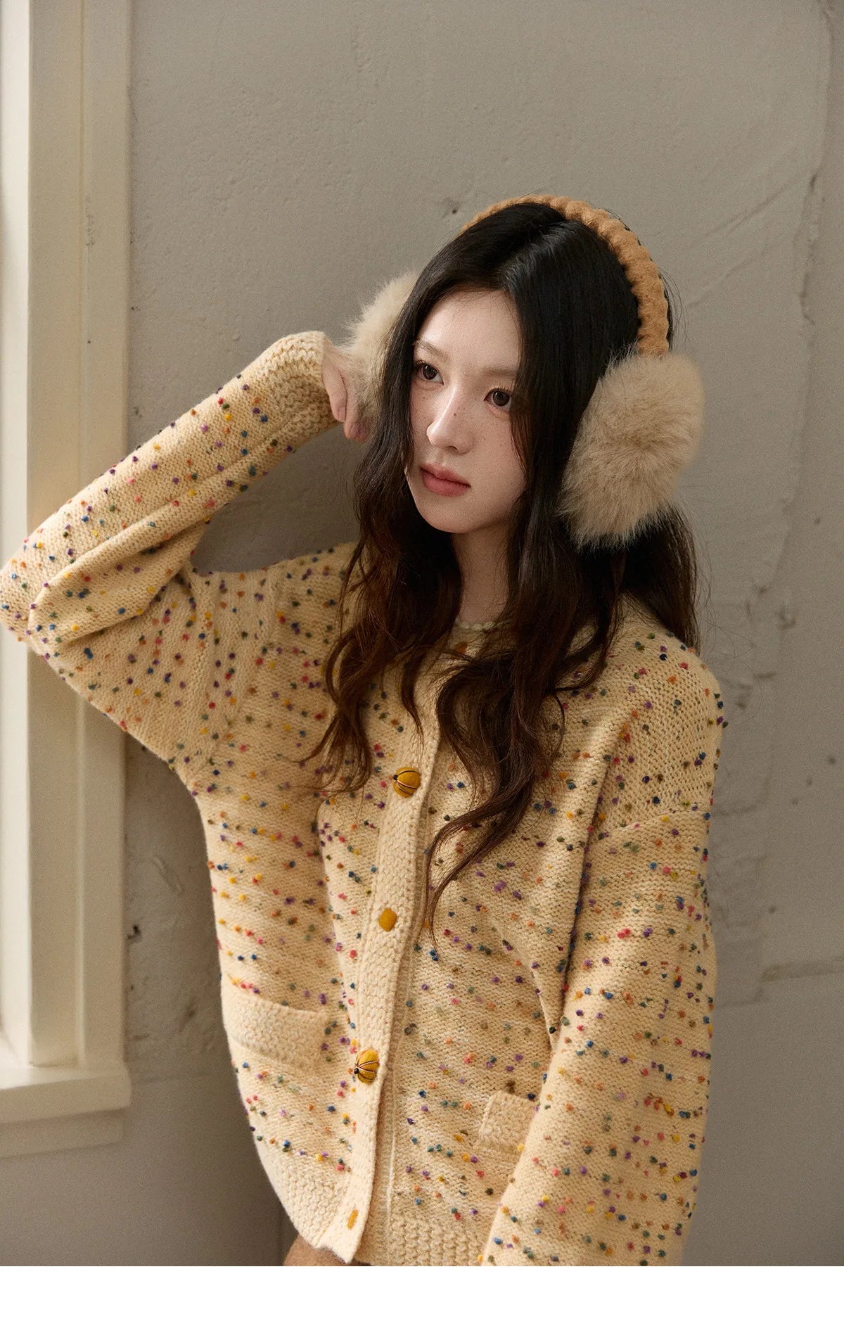 Mishow Colorful Yellow Arctic Fleece Cardigan MXE91Z2778