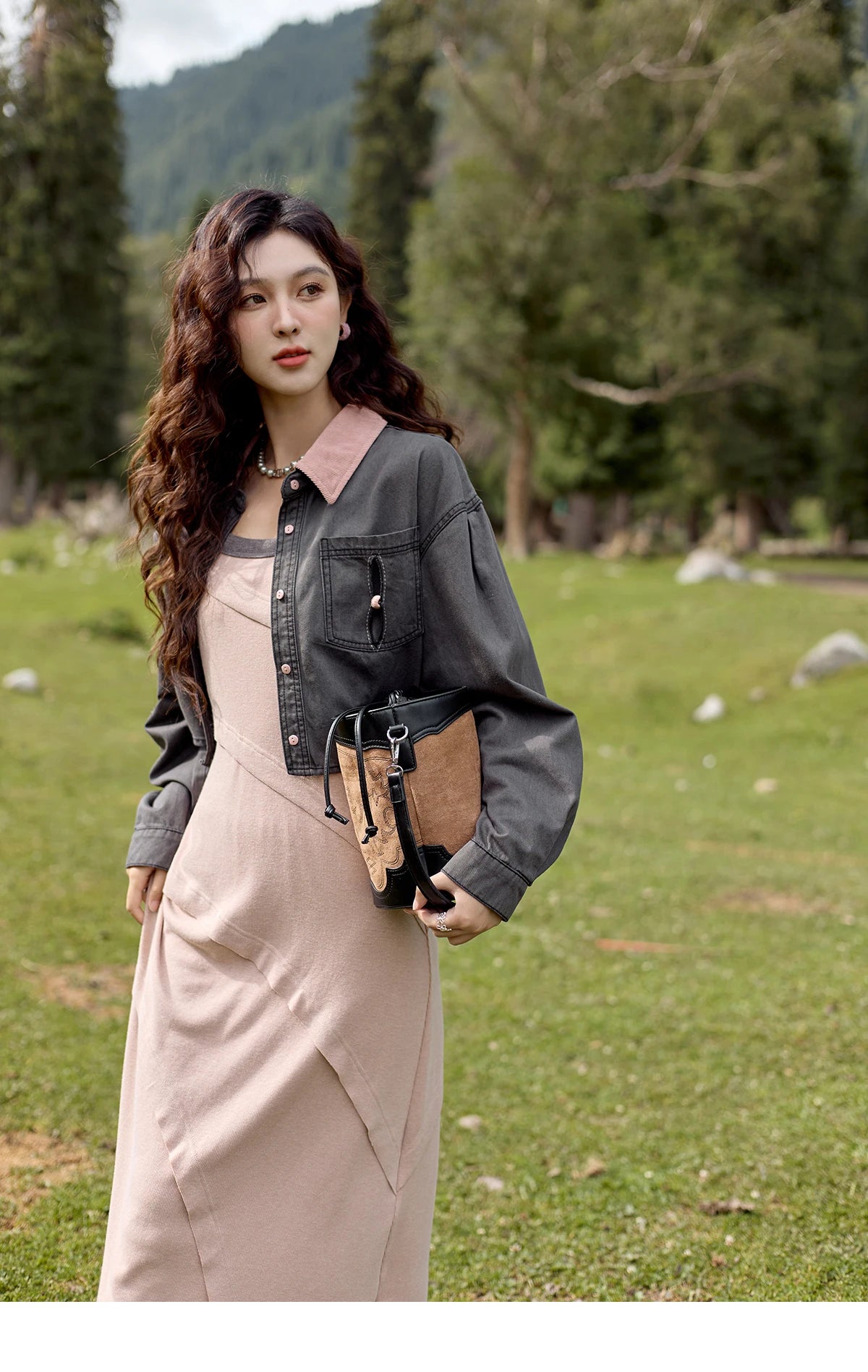 Mishow Knitted Square Collar Adjustable Strap Dress MXD42L2015