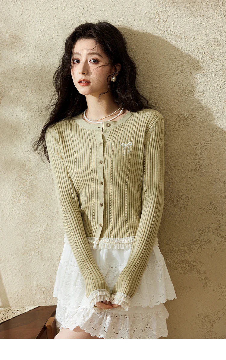 Mishow Macaron Hollow Hook Flower Lace Top MXE16Z1211