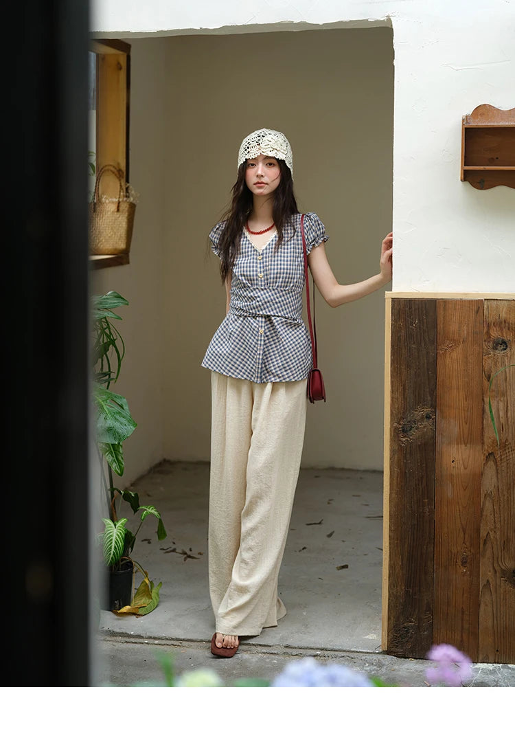 MISHOW Wide Leg Pants Button Pocket High Waist Slim MXE39K0962
