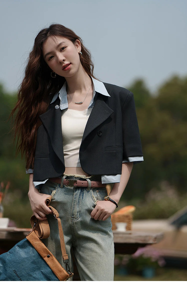 Mishow Fake Two Short Suit Jacket MXC33W0016