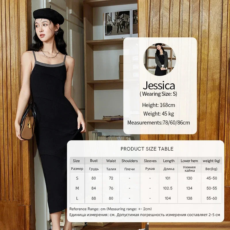 Mishow Knitted Square Collar Adjustable Strap Dress MXD42L2015