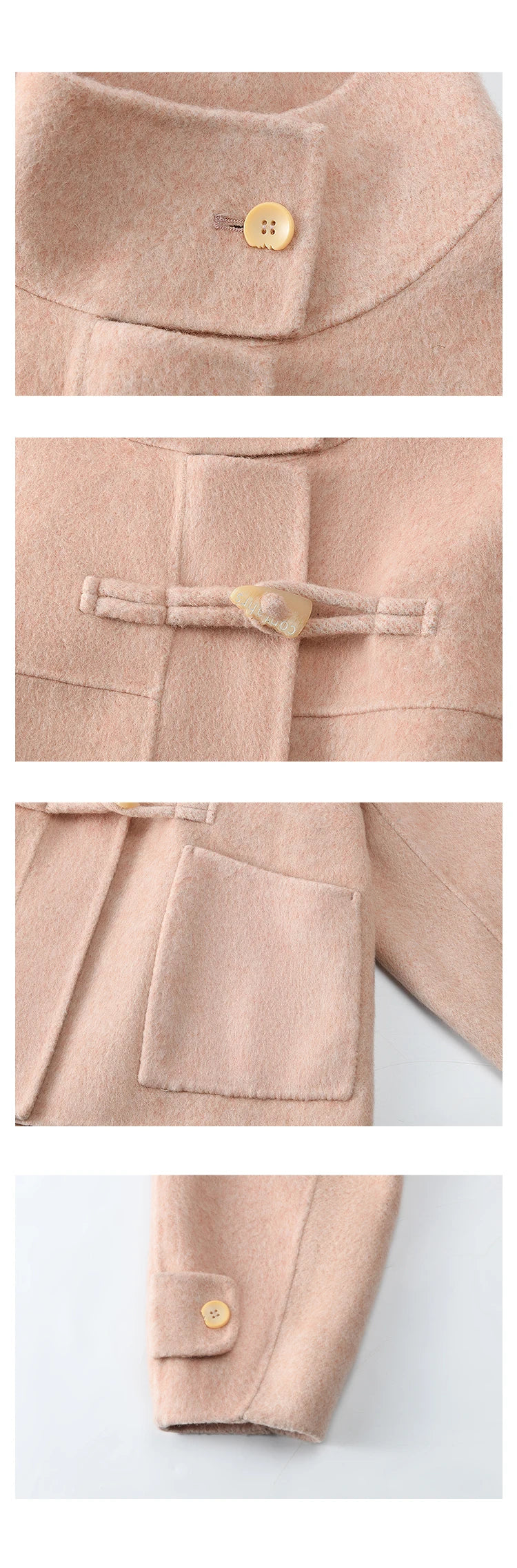 Mishow Reversible Wool Velvet Cow Horn Button Coat MXD44W0446