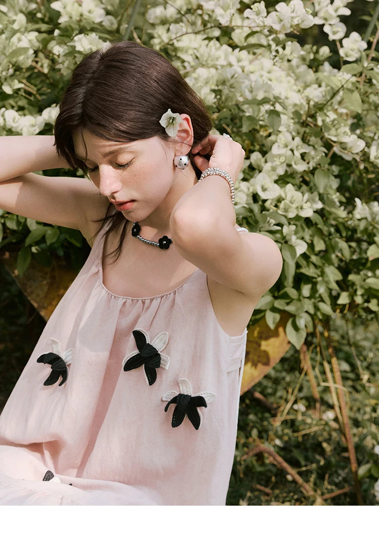 Mishow Flower Pleated High Waist Camisole Dress MXE31L2191