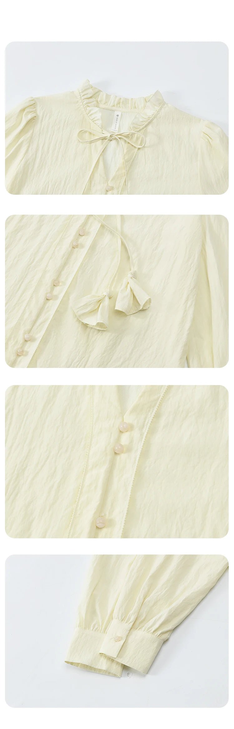 MISHOW Flower Bud Tie Lyocell Shirt V-Neck Long Sleeve MXD42X1640