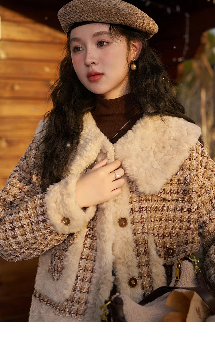Mishow Houndstooth Padded Cotton Parka MXC54W0137