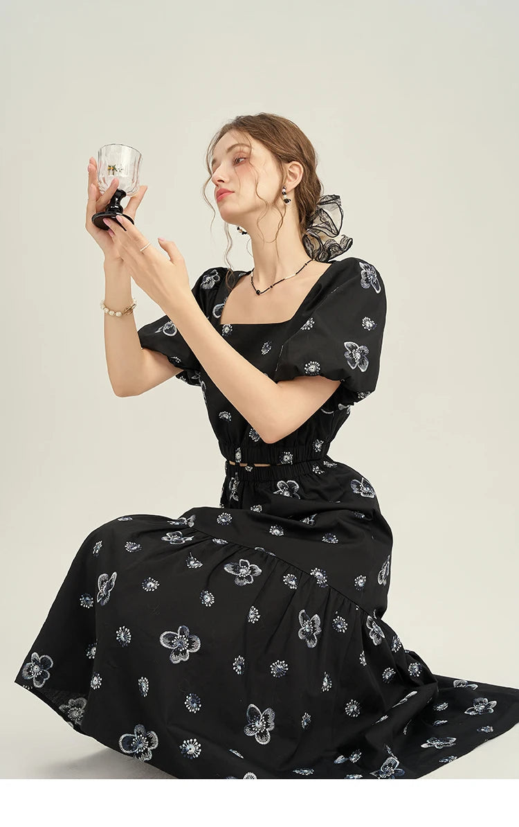 Mishow High Waist Floral Print A-Line Skirt MPD21B0398
