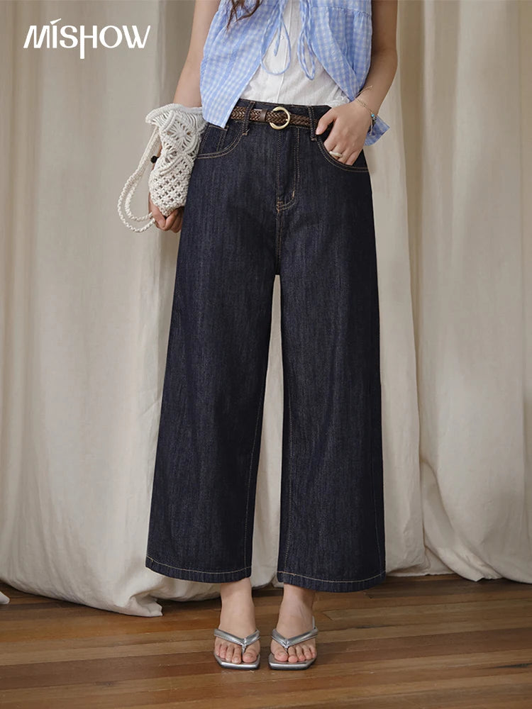 Mishow High Waist Wide Leg Straight Jeans MXE37K0995