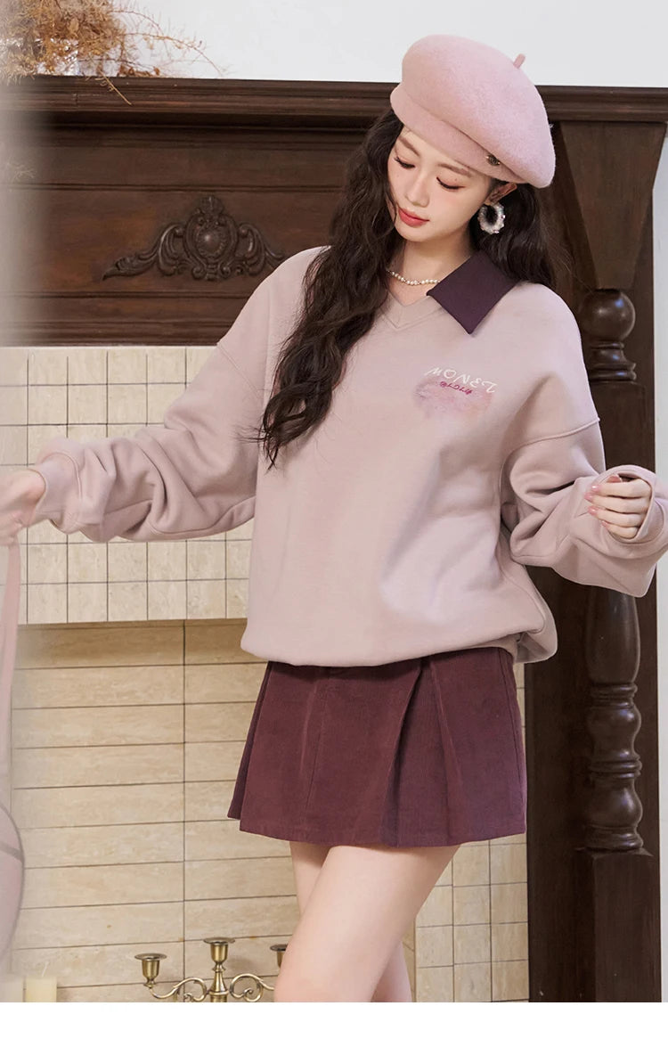 Mishow 100% Cotton A-Line Pleated Mini Skirt MXC55B0216