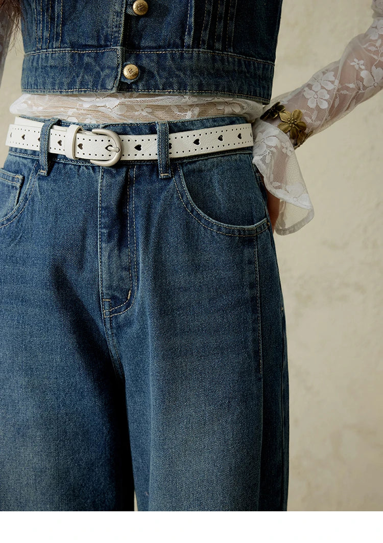 Mishow Washed Loose Straight Leg Jeans MXE16K0874