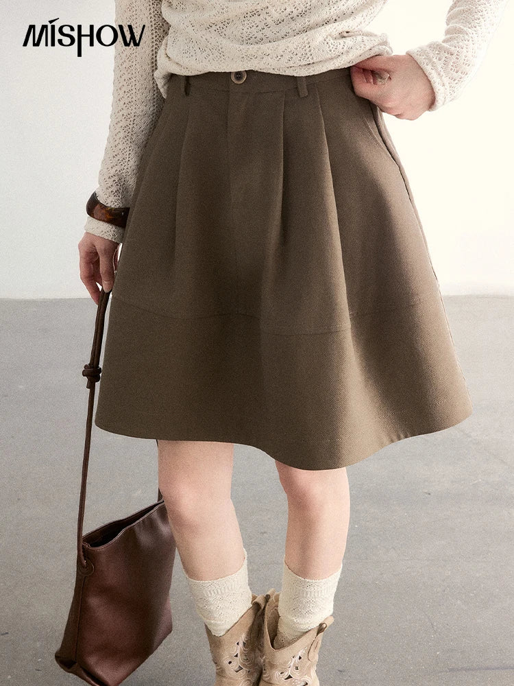 Mishow A-Line Flower Bud Pleated Skirt MXF108B0767