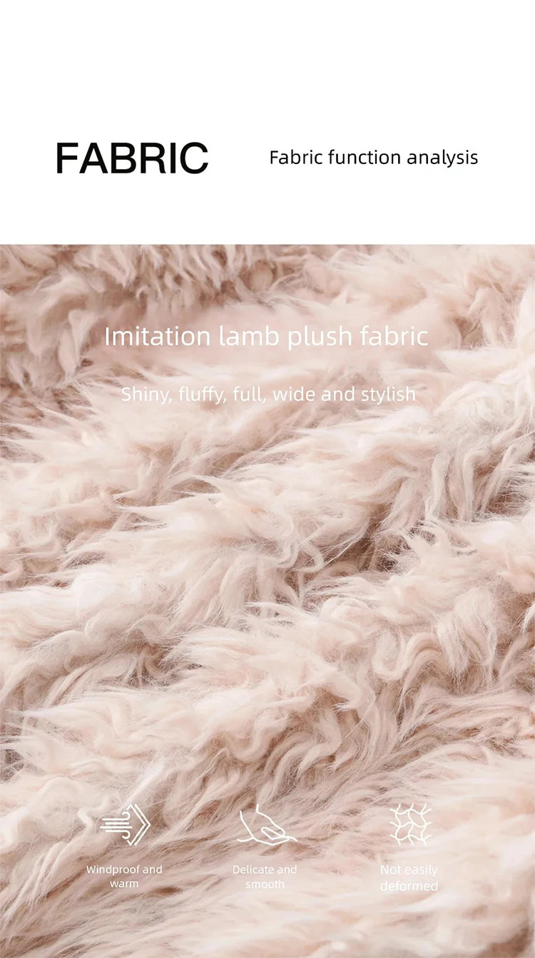 Mishow Pink Stand Collar Faux Lamb Wool Coat MXE91W0974