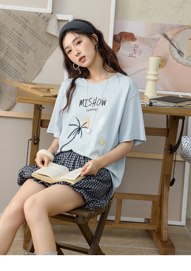 Mishow Coconut Tree Print Holiday Tee MXE31T0516