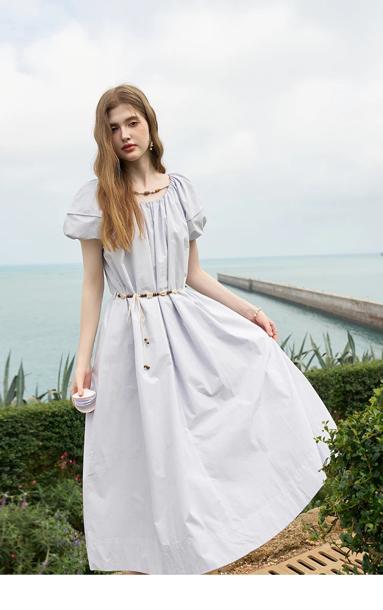 MISHOW 100% Cotton Bohemian Bubble Sleeve Dress MXD26L1940