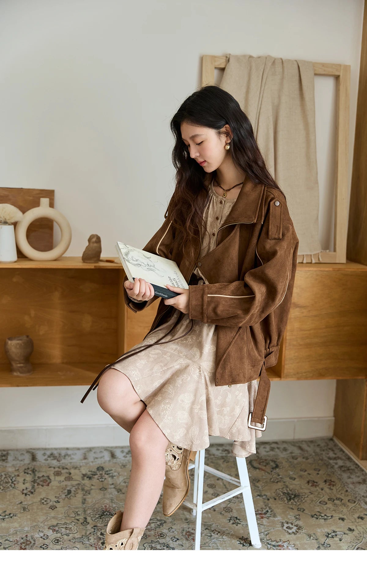 Mishow Cashew Flower Irregular Hem Mid-Length Dress MXE48L2513