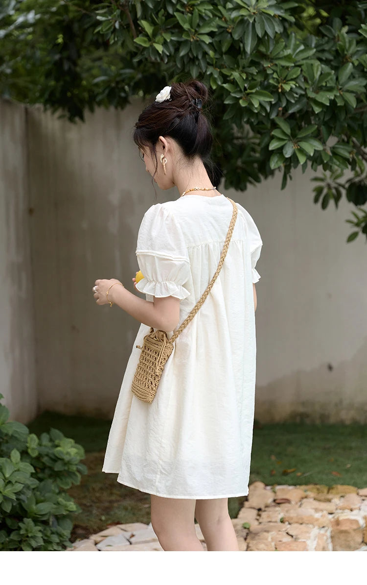 Mishow Jacquard Embroidered Bubble Sleeve Dress MXD30L1864