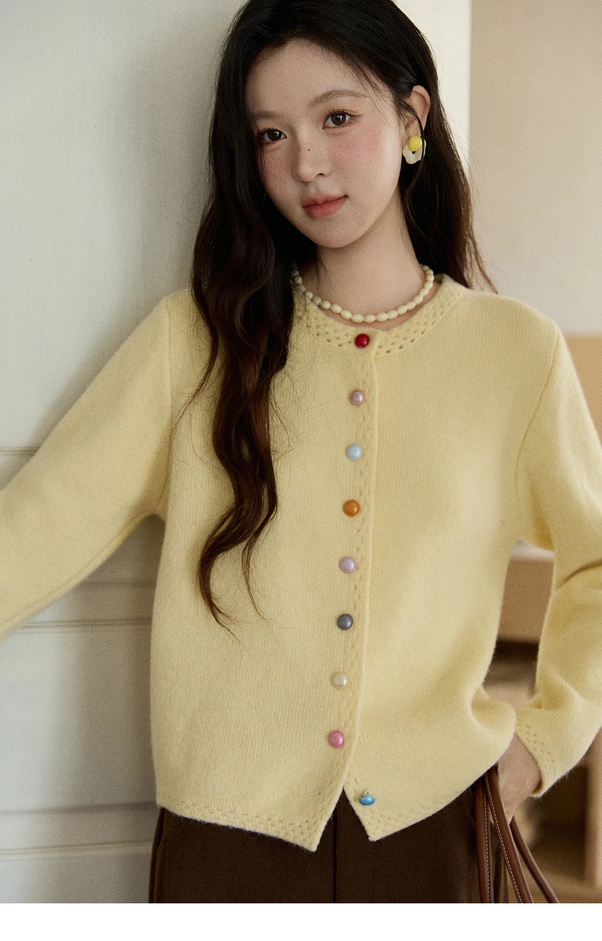 Mishow Rainbow Button Hollow Out Cardigan MXE90Z2796