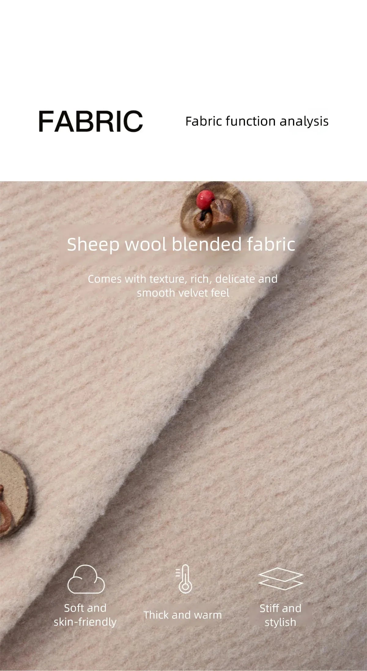 Mishow Retro Apricot Wool Plush Splicing Short Coat MXE92W0998