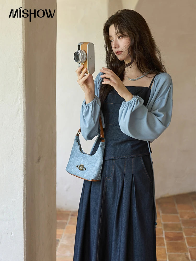 Mishow Imitation Denim Square Collar Camisole Dress (Separately) MXE41T0693