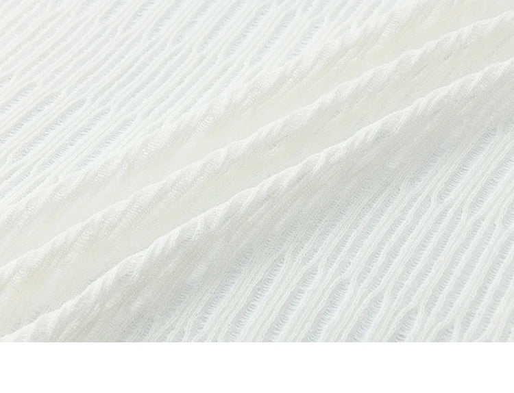 Mishow White V-Neck Slim Knit Summer Cardigan MXE16Z1193