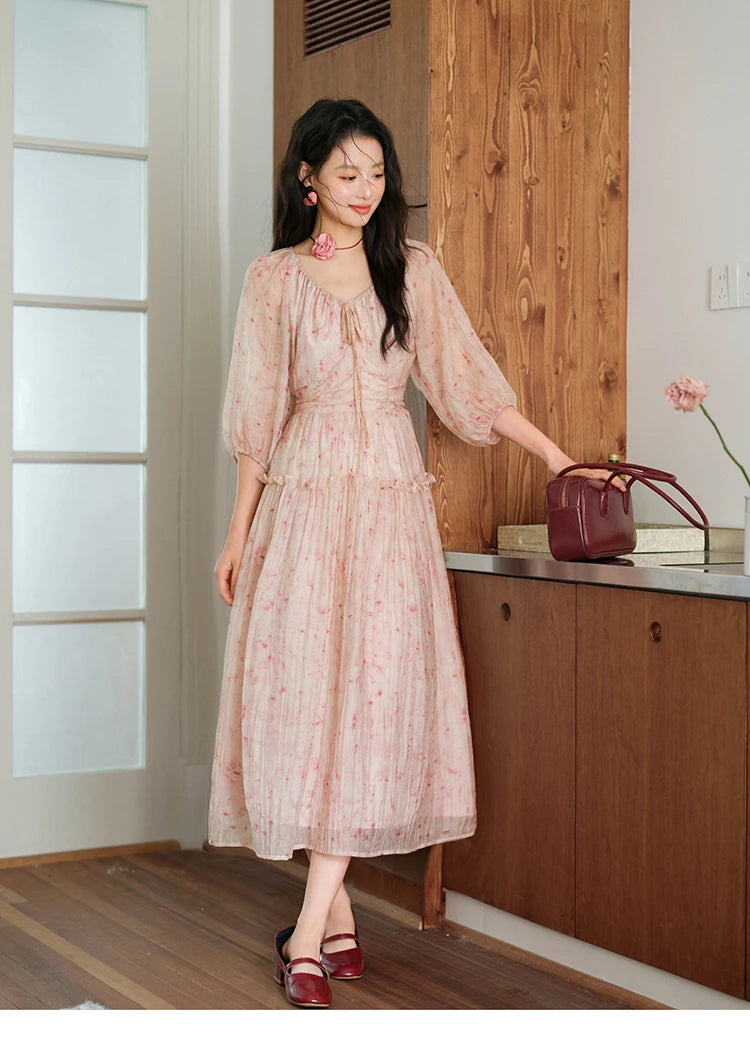 Mishow Korean Floral Convertible Off Shoulder Dress MXE41L2479