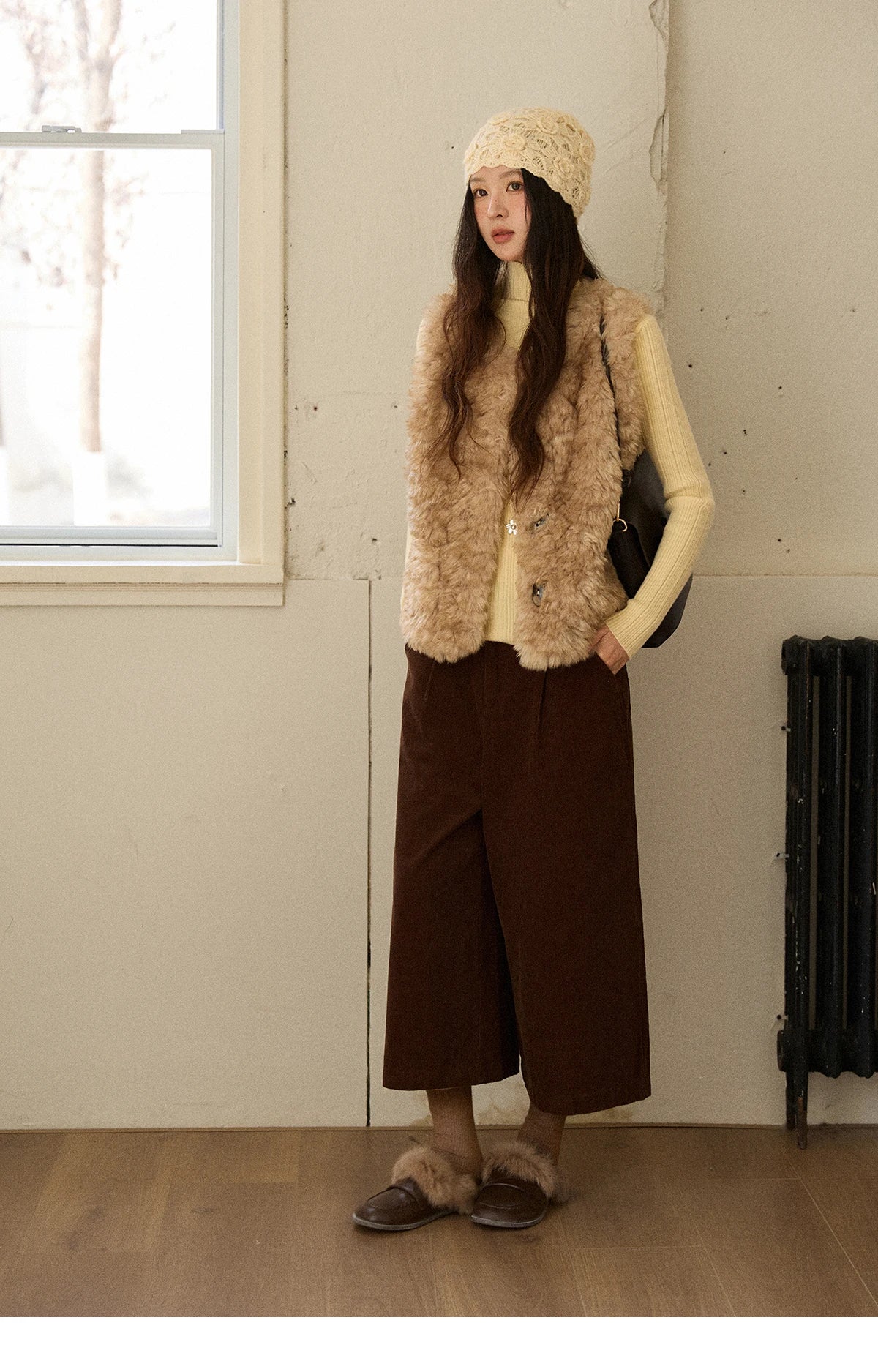 Mishow Solid Turtleneck Vertical Ribbed Slim Top MXE86Z2656