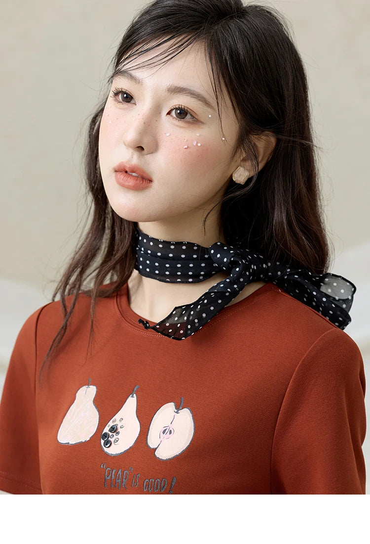 Mishow Cartoon Print Slim Office Tee MXE33T0500