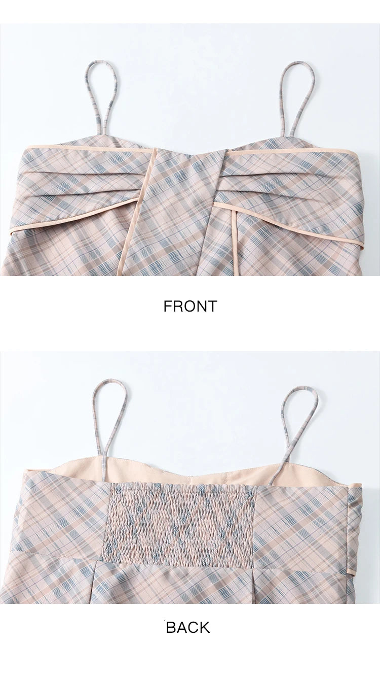 Mishow Plaid Bowknot V-Neck Camisole MXE11D0046