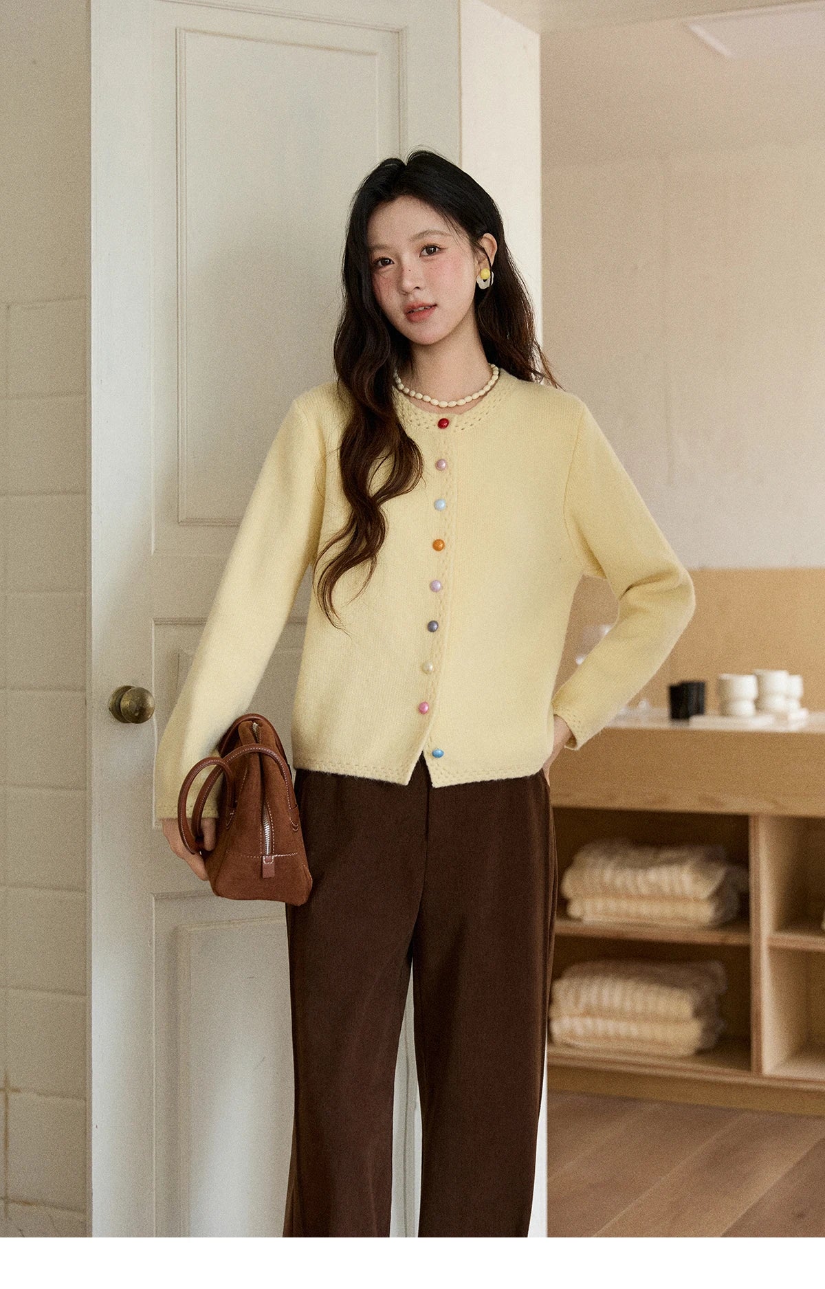 Mishow Rainbow Button Hollow Out Cardigan MXE90Z2796