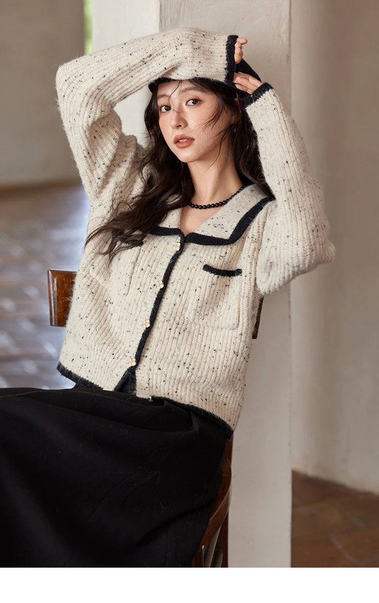 Mishow Color Clash Pocket Cardigan MXD55Z1054dy MXD55Z1054