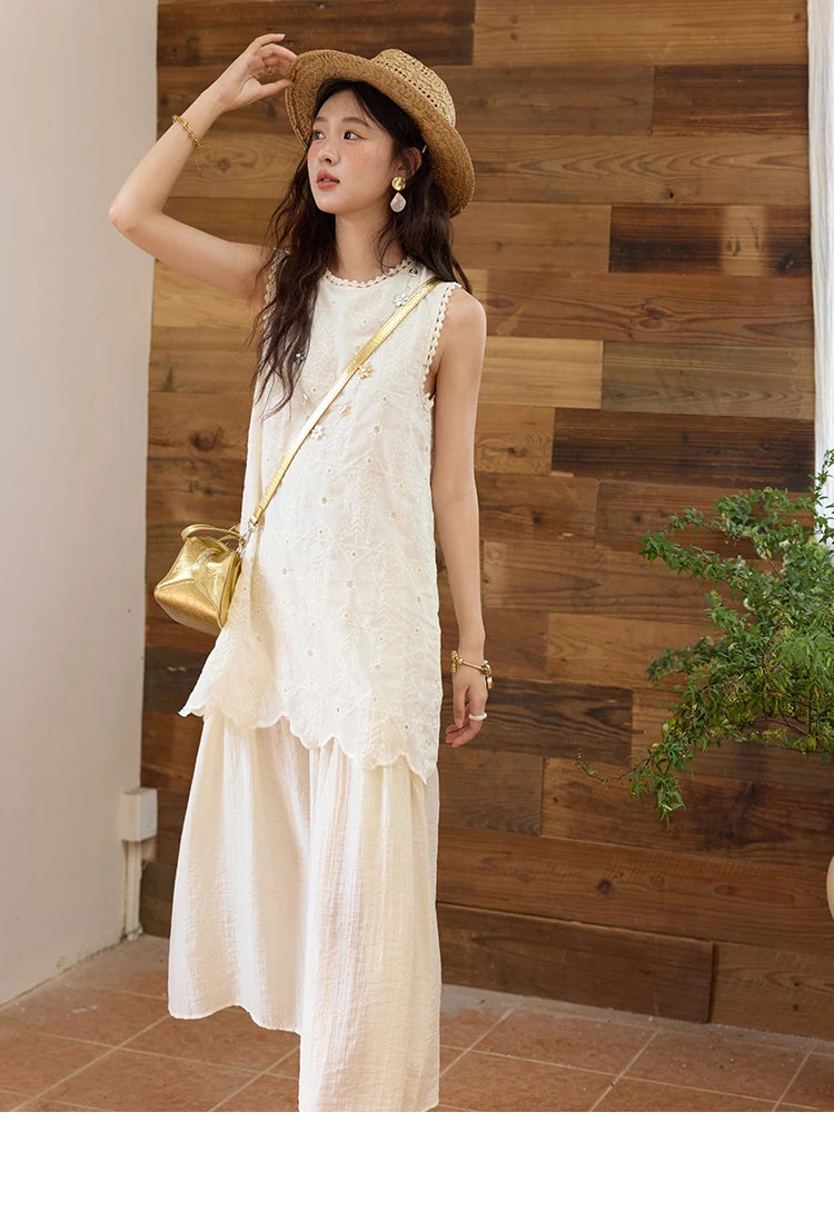 Mishow French Embroidery Fake Two-Piece Vest Dress MXE34L2311