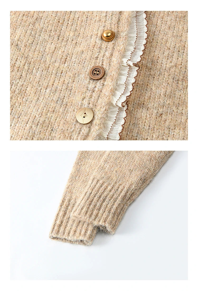 Mishow Spliced Lace Button Cardigan MXD58Z0998