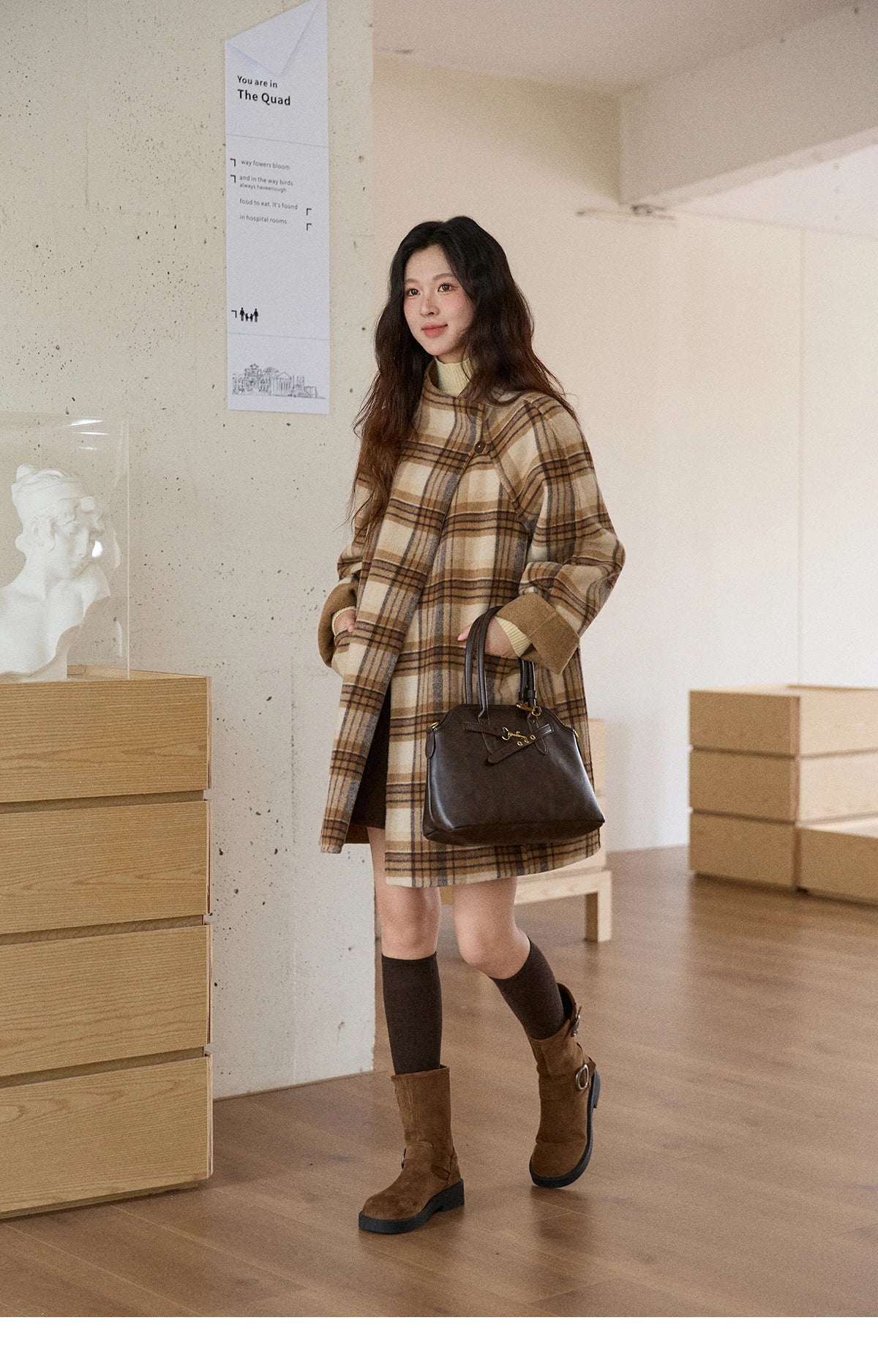 Mishow Plaid Double-Faced Wool Coat MXE89W0898