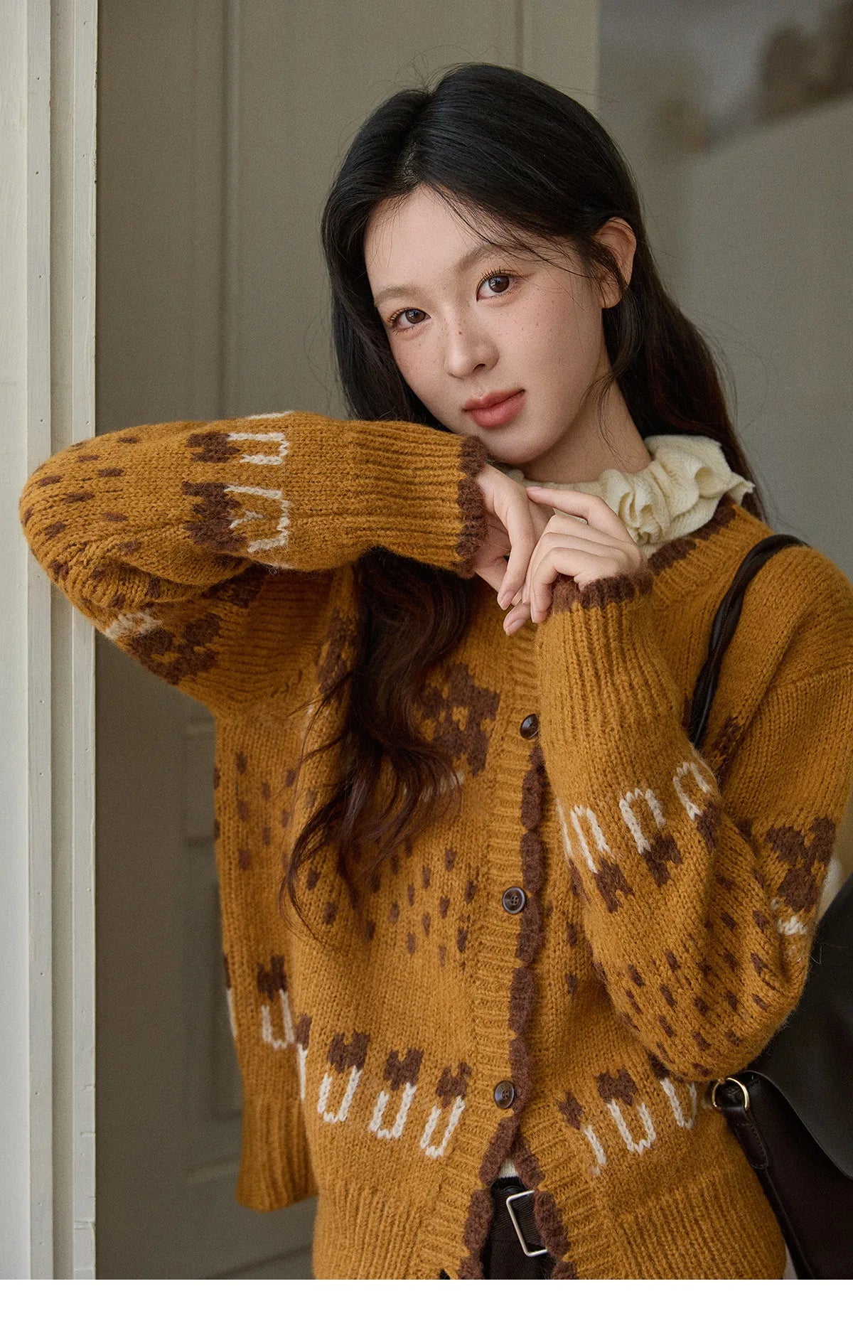 Mishow Turtleneck Fuzzy Cardigan Coat MXE87Z2699