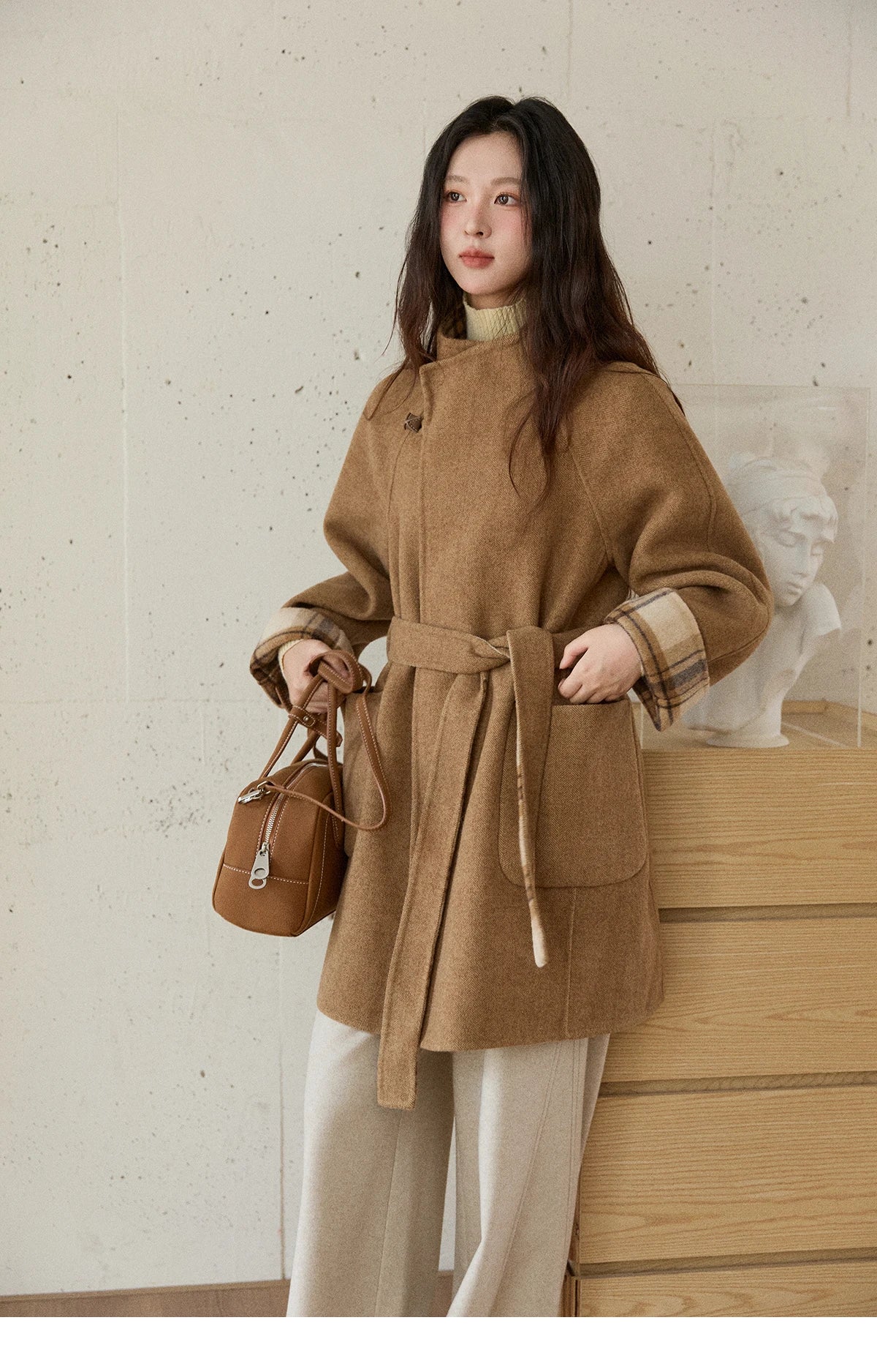 Mishow Plaid Double-Faced Wool Coat MXE89W0898