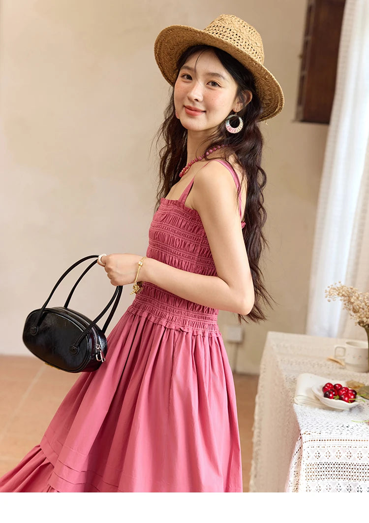 Mishow Square Collar Pocket High Waist Dress MXE36L2319